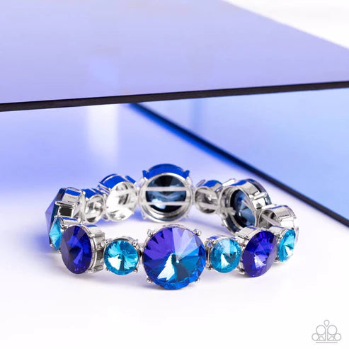 Paparazzi Refreshing Radiance Blue Stretch Bracelet - Life Of The Party August 2023 - P9ST-BLXX-038XX