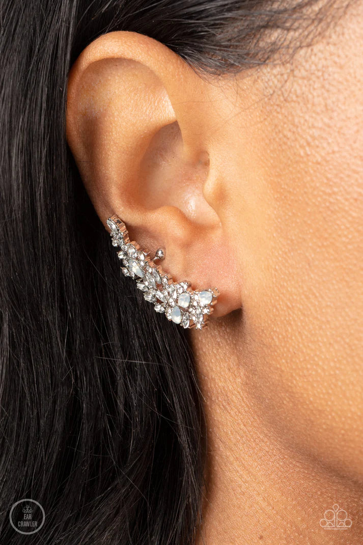 Paparazzi Prismatically Panoramic White Ear Crawler Earrings - P5PO-CRWT-319XX