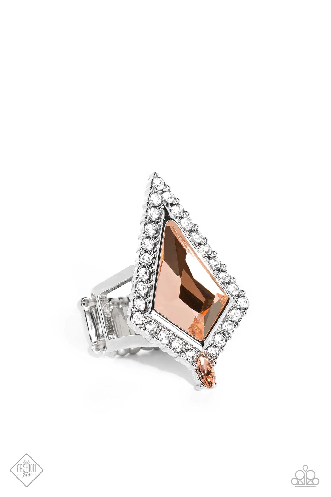 Paparazzi Stylish Studio Orange Ring - Fashion Fix Fiercely 5th Avenue May 2023 (FFA-0523)