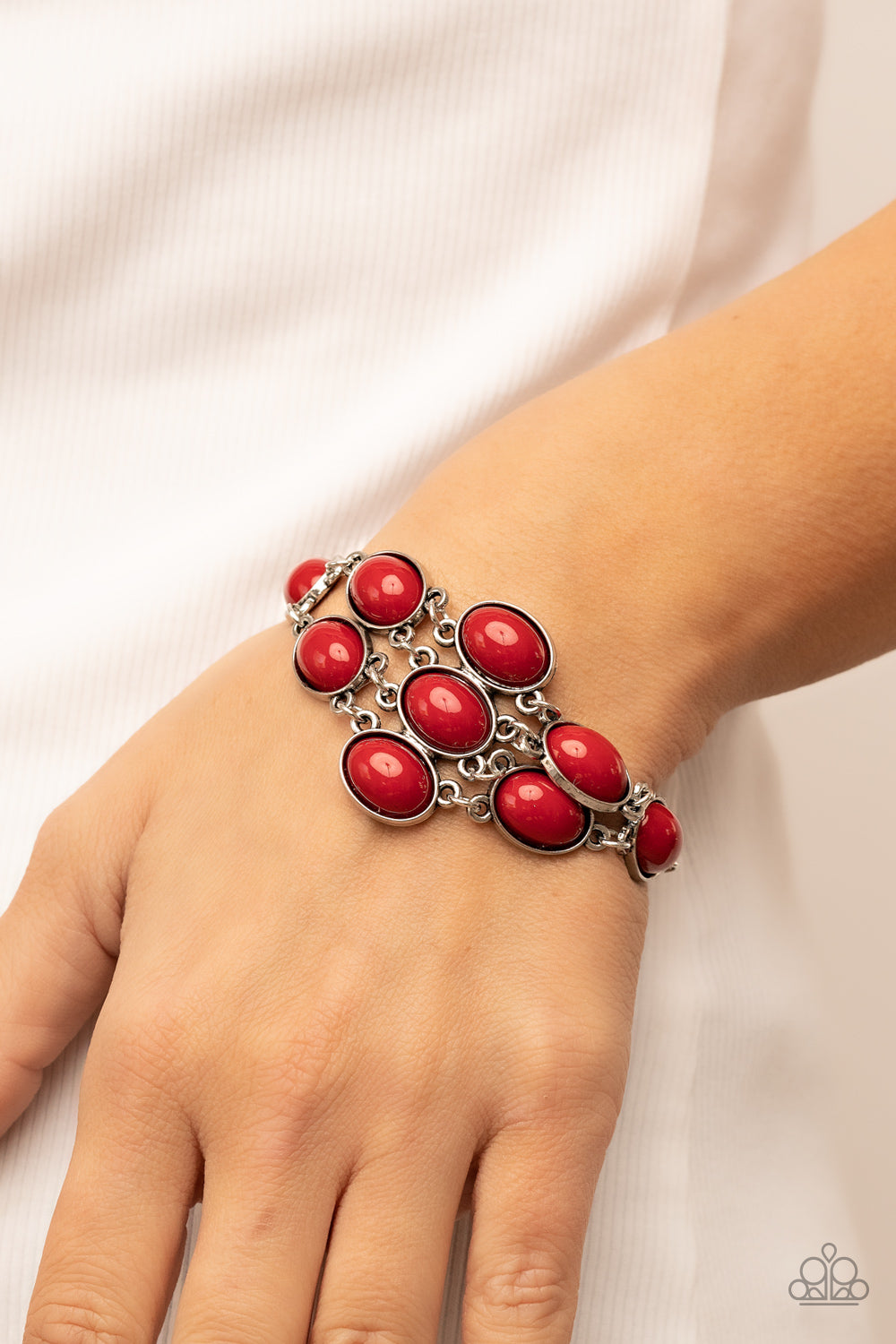 Paparazzi Color Wheel Garden Red Clasp Bracelet - P9WH-RDXX-166XX