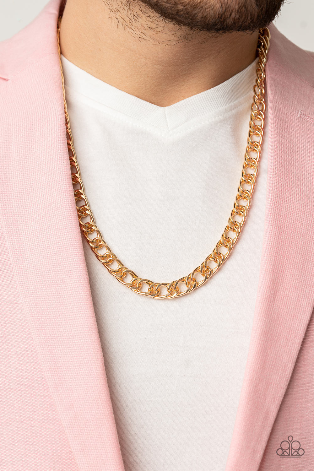 Paparazzi Ground Game Gold Men's Short Necklace - P2MN-URGD-035AS
