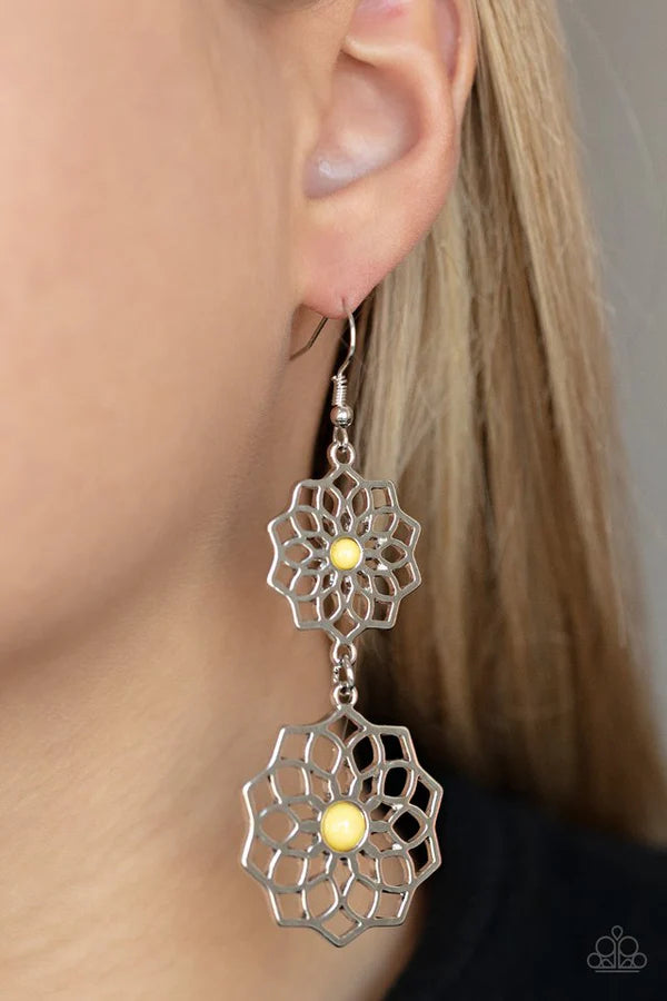 Paparazzi Posh Posy Yellow Fishhook Earrings - P5WH-YWXX-171XX