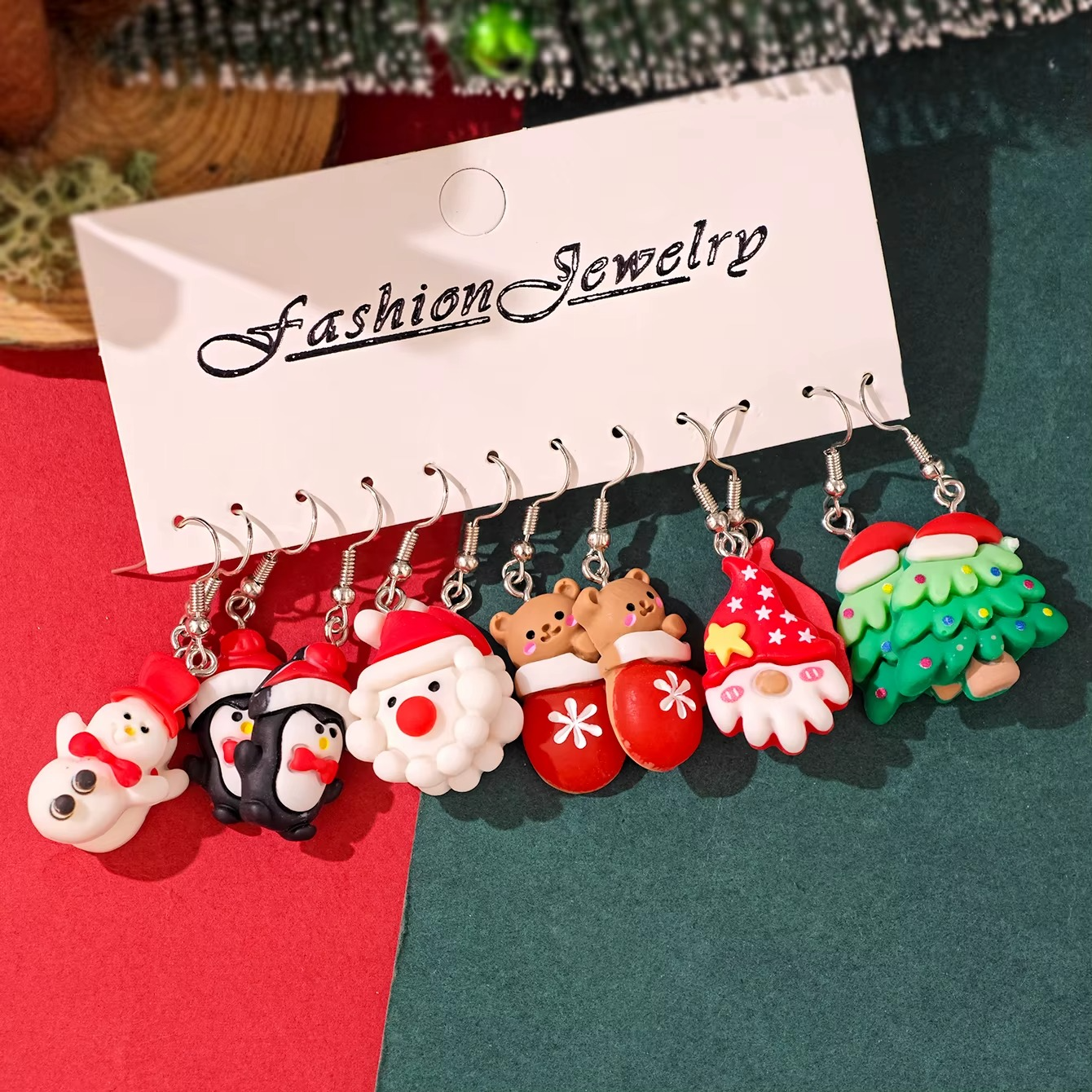 Festive Christmas Earrings Set β Santa, Snowman, Penguin, Gnome, Bear Stocking & Tree Designs
