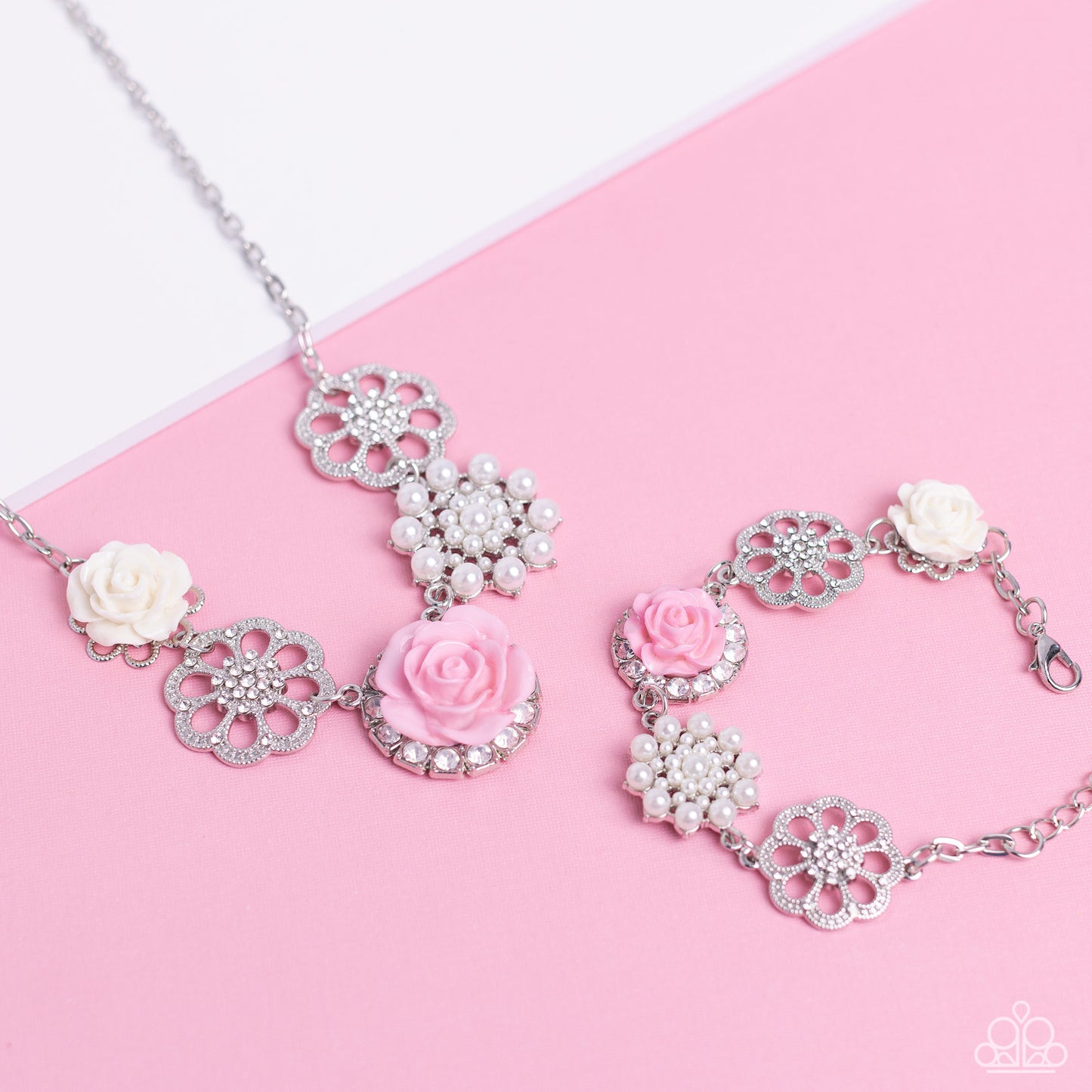 Paparazzi Tea Party Favors Pink Short Necklace - Life of the Party April 2023 - P2ST-PKXX-143NW