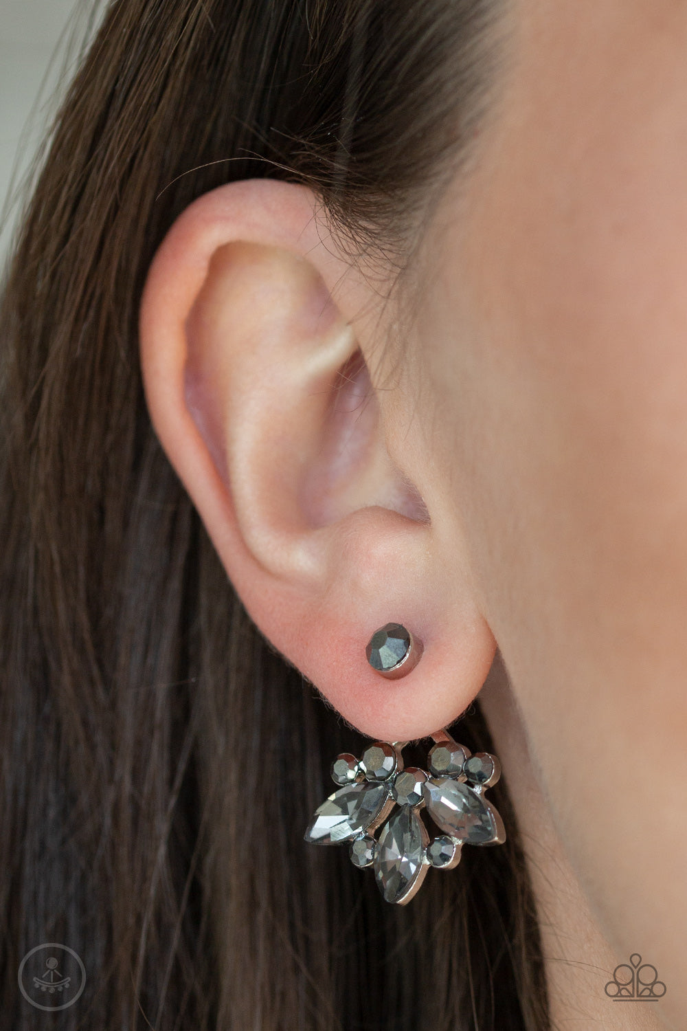 Paparazzi Crystal Constellations Silver Jacket Post Earrings