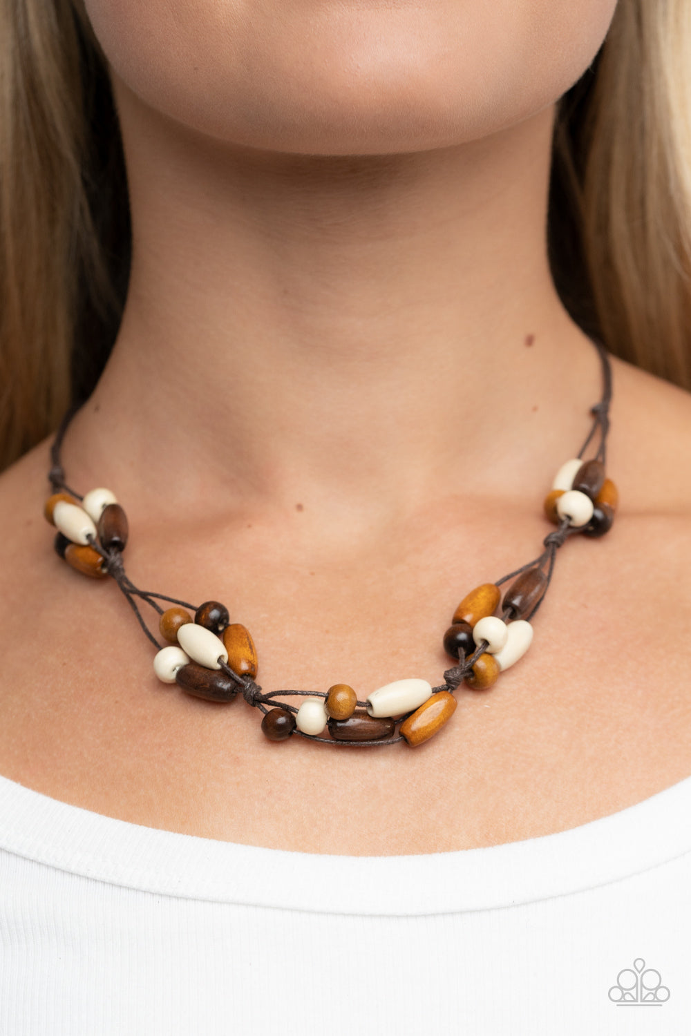 Paparazzi Outback Epic Brown Men's Short Necklace - P2UR-BNXX-164XX