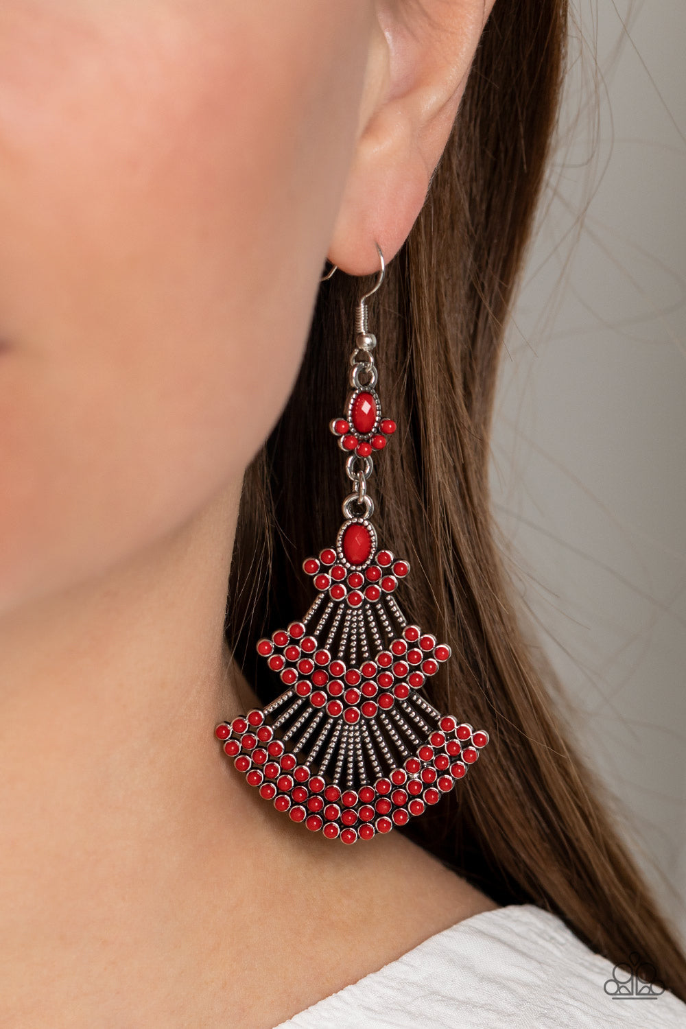 Paparazzi Eastern Expression Red Fishhook Earrings - P5SE-RDXX-202XX