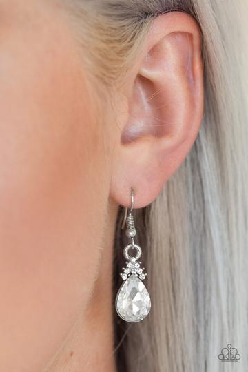 Paparazzi 5th Avenue Fireworks White Fishhook Earrings