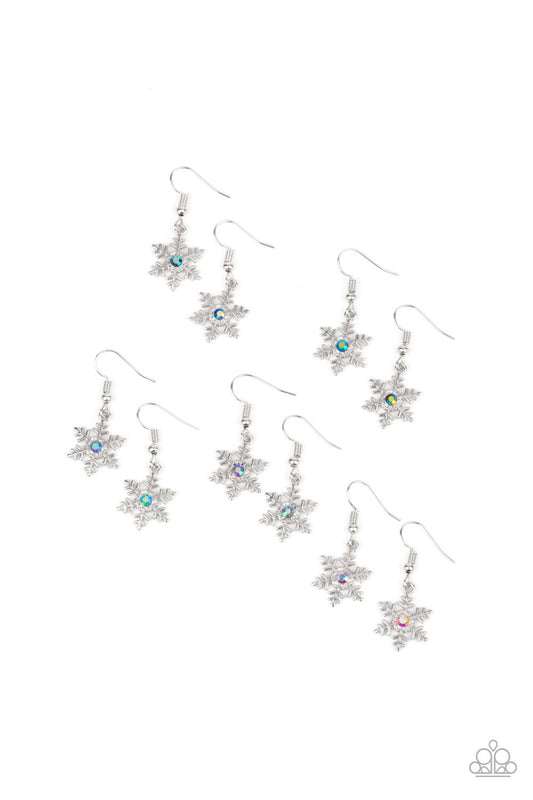 Paparazzi Starlet Shimmer Snowflake / Holiday Fishhook Earrings - P5SS-MTXX-371XX