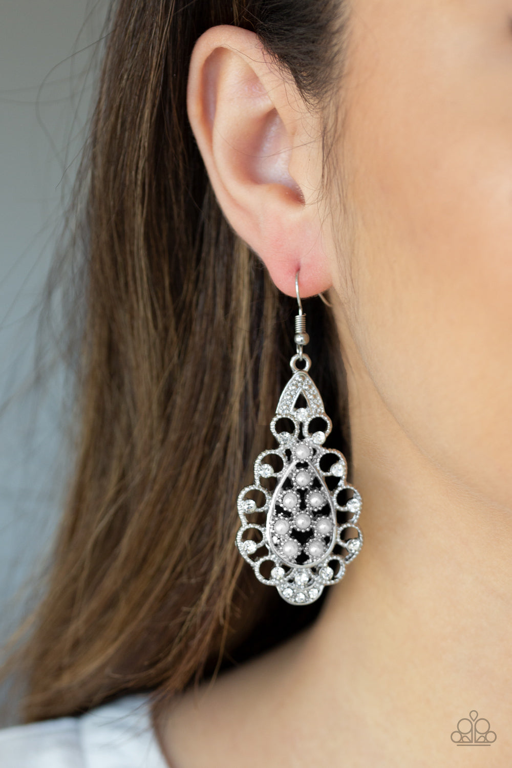 Paparazzi Sprinkle On The Sparkle White Fishhook Earrings