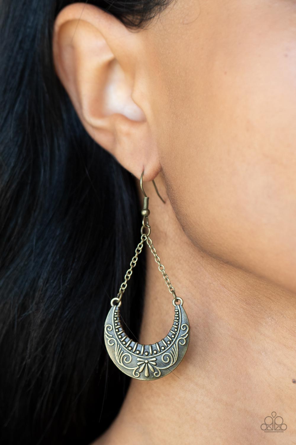 Paparazzi All in the PASTURE Brass Fishhook Earrings - P5BA-BRXX-048XX