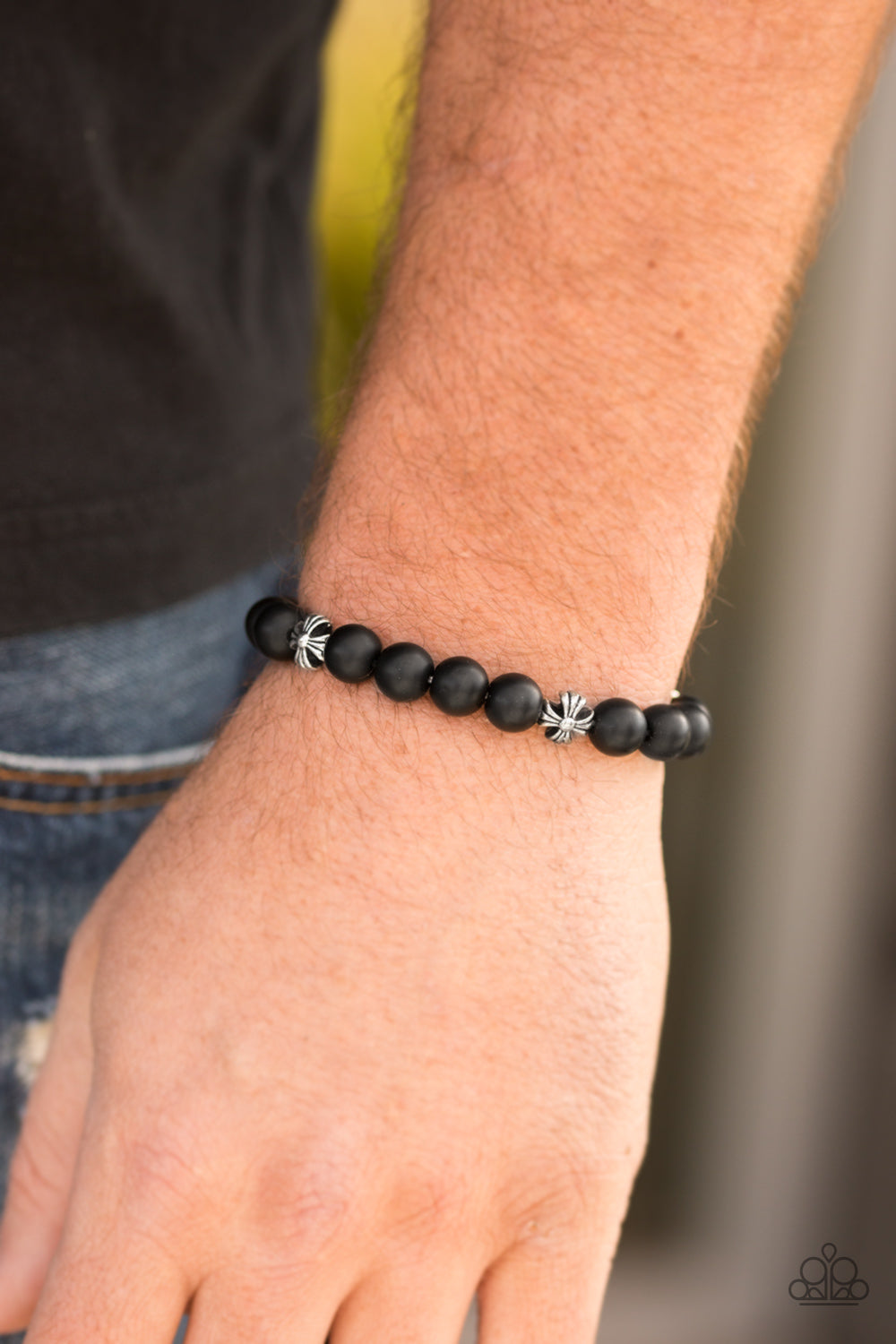 Paparazzi Amiable Black Stretch Bracelet - P9SE-URBK-245XX