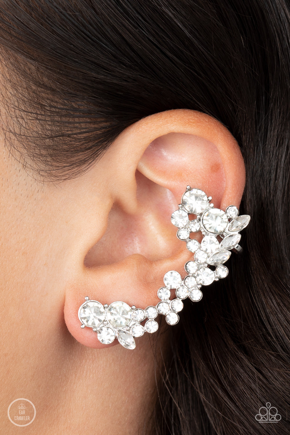 Paparazzi Astronomical Allure White Ear Crawler Earrings - P5PO-CRWT-346XX