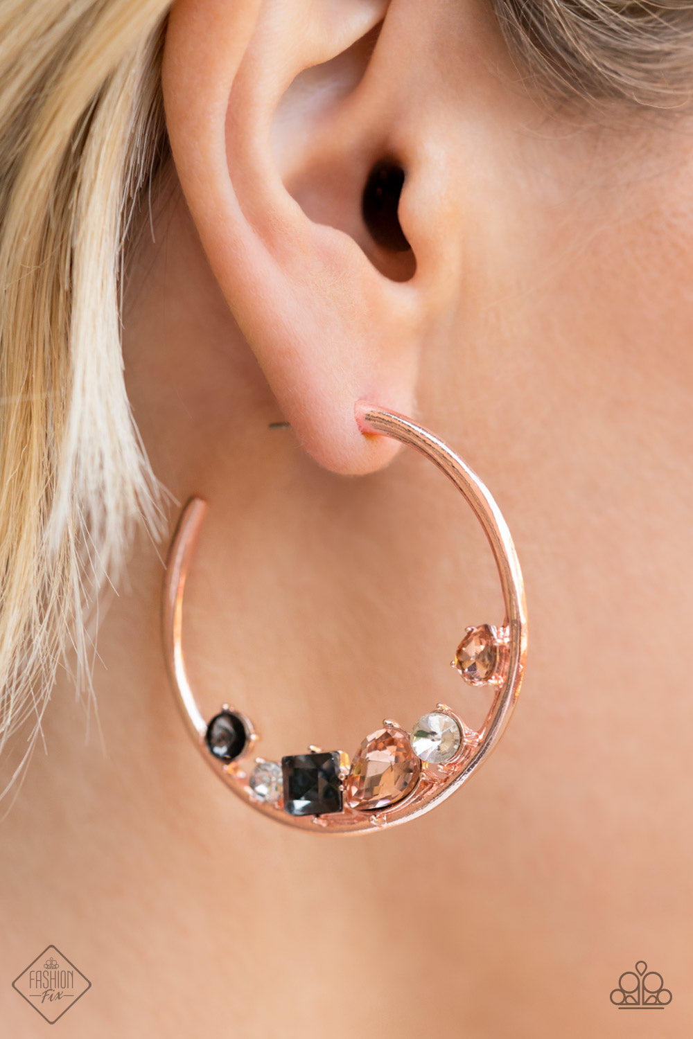 Paparazzi Attractive Allure Rose Gold Post Hoop Earrings - Fashion Fix Glimpses of Malibu April 2022