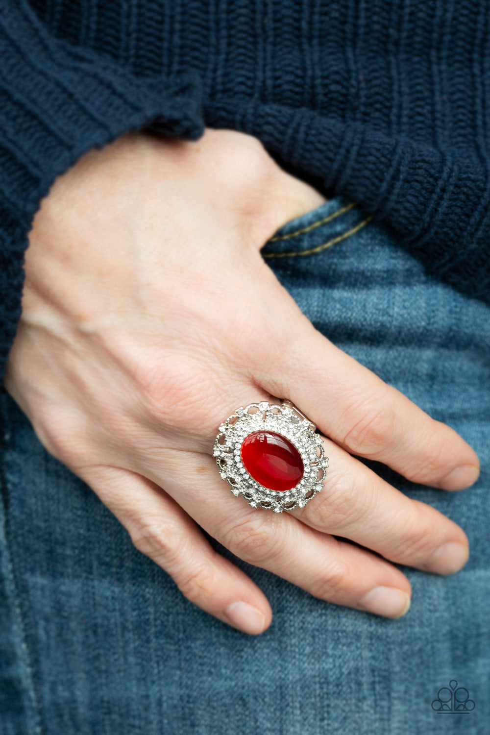 Paparazzi BAROQUE The Spell Red Ring - P4RE-RDXX-090XX