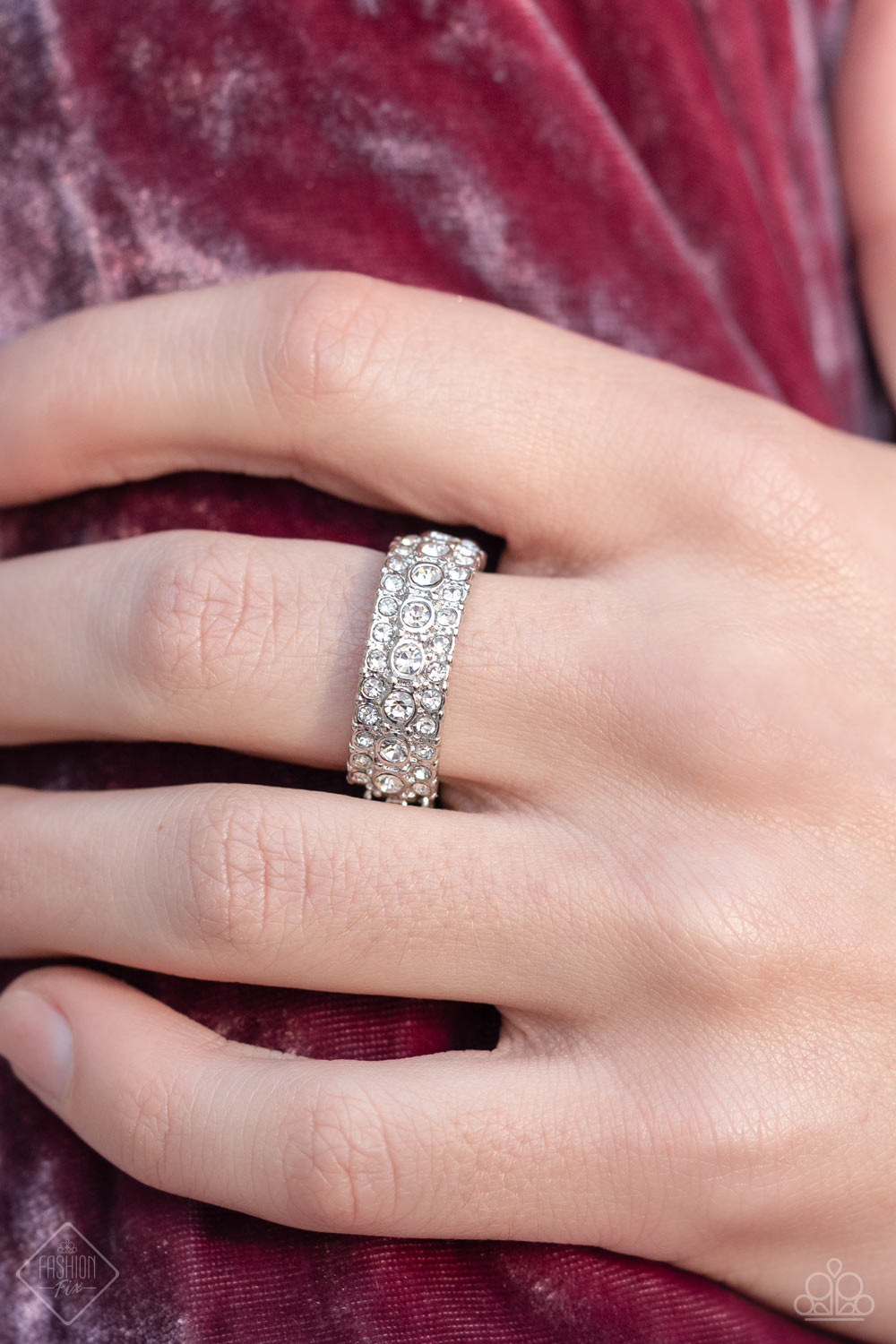 Paparazzi Bling of the Ball White Ring - Fashion Fix Fiercely 5th Avenue February 2022