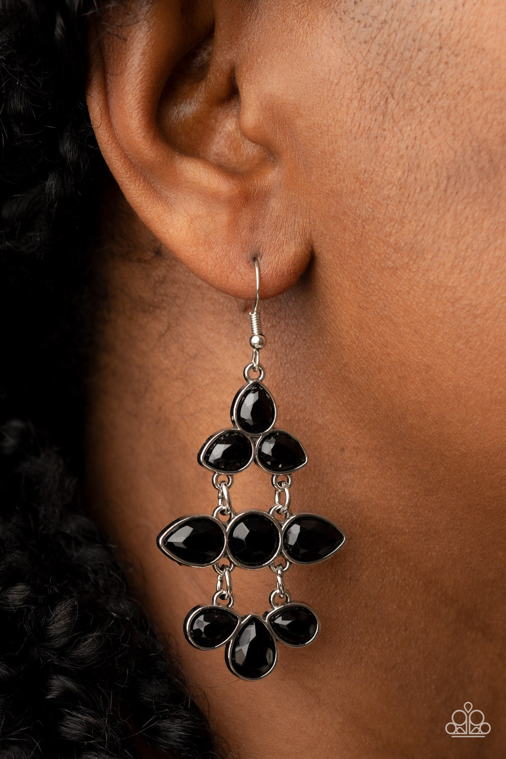 Paparazzi Bay Breezin' Black Fishhook Earrings - P5WH-BKXX-211XX