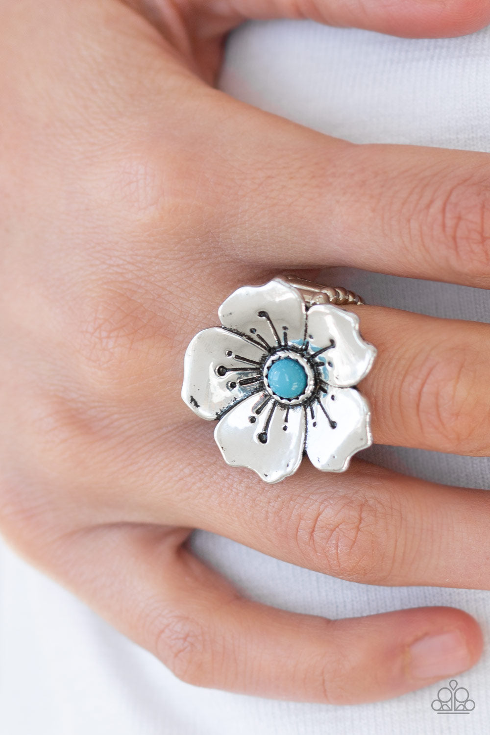 Paparazzi Boho Blossom Blue Ring