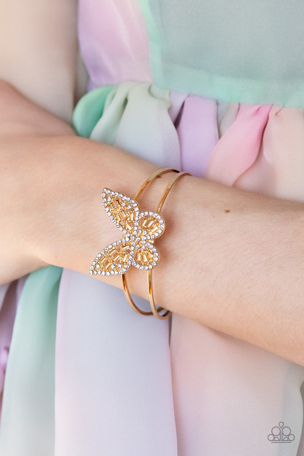 Paparazzi Butterfly Bella Gold Cuff Bracelet - P9WH-GDXX-123FT