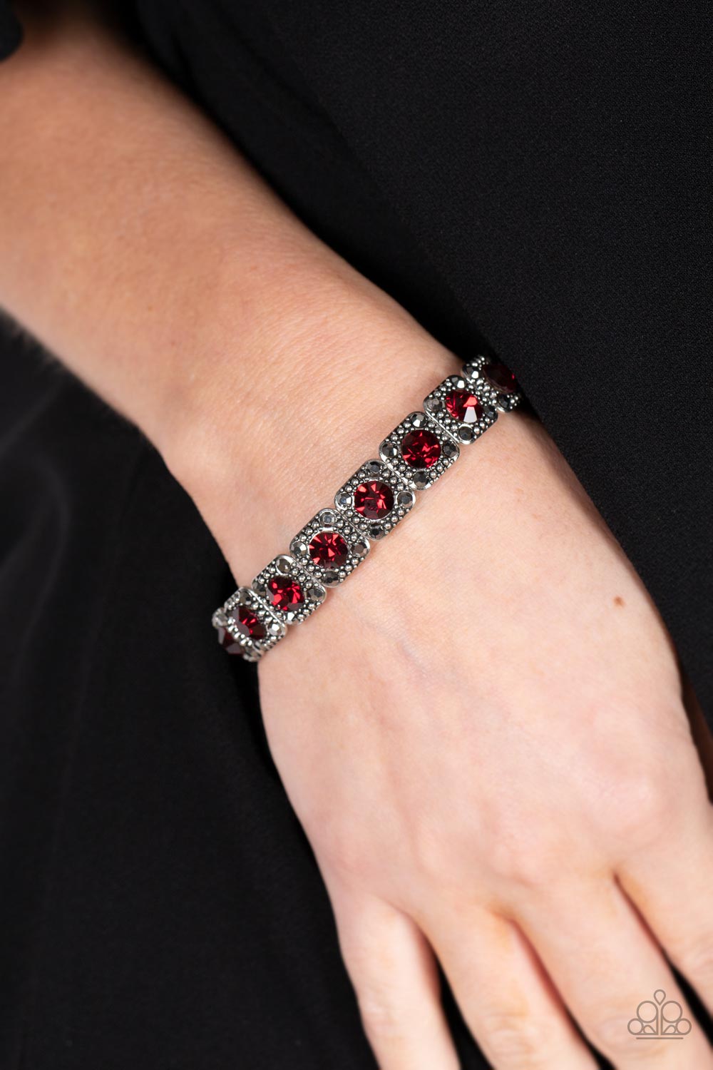 Paparazzi Cache Commodity Red Stretch Bracelet - P9RE-RDXX-143XX
