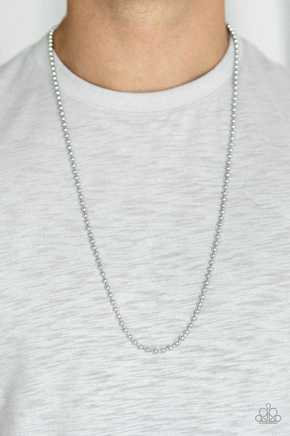 Paparazzi Cadet Casual Silver Men's Long Necklace - P2MN-URSV-006XX