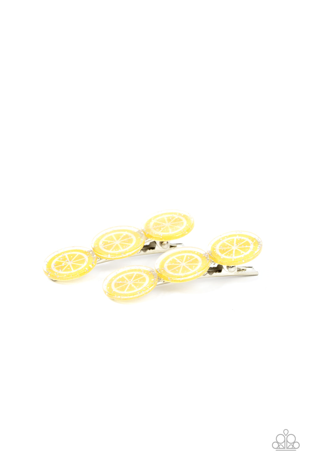 Paparazzi Charismatically Citrus Yellow Hair Clip Hairbow Duo - P7SS-YWXX-076XX