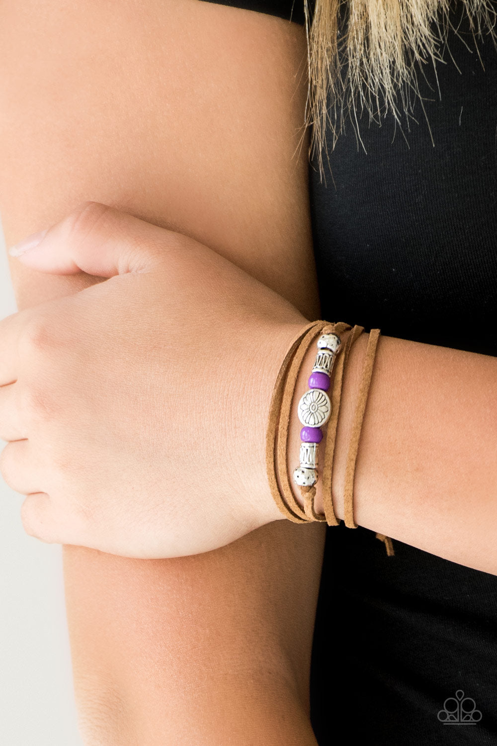 Paparazzi Clear A Path Purple Bracelet - P9UR-PRXX-099XX