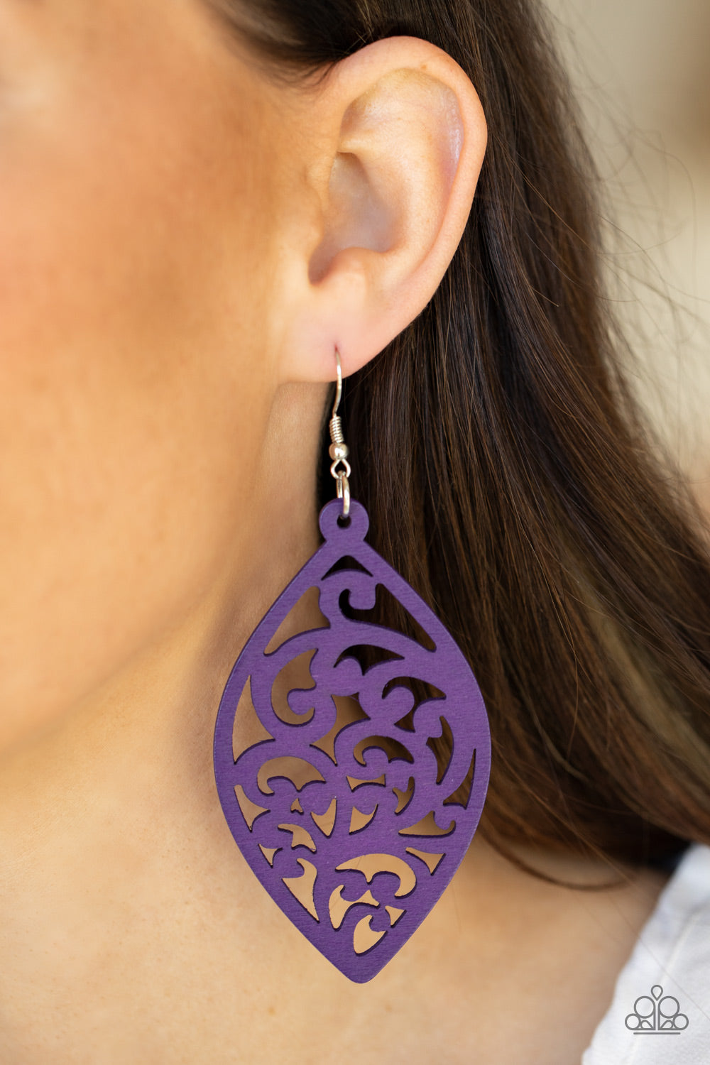 Paparazzi Coral Garden Purple Fishhook Earrings