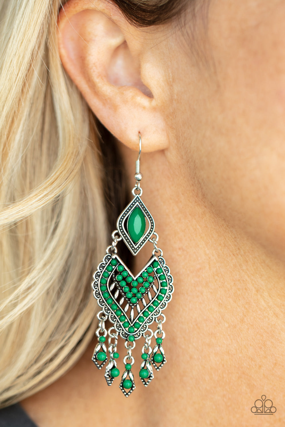 Paparazzi Dearly Debonair Green Fishhook Earrings - Convention Release 2021