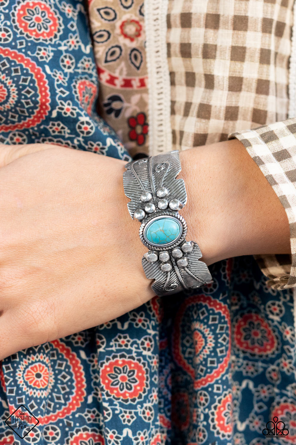 Paparazzi Desert Haven Blue Cuff Bracelet - Fashion Fix Simply Santa Fe January 2022