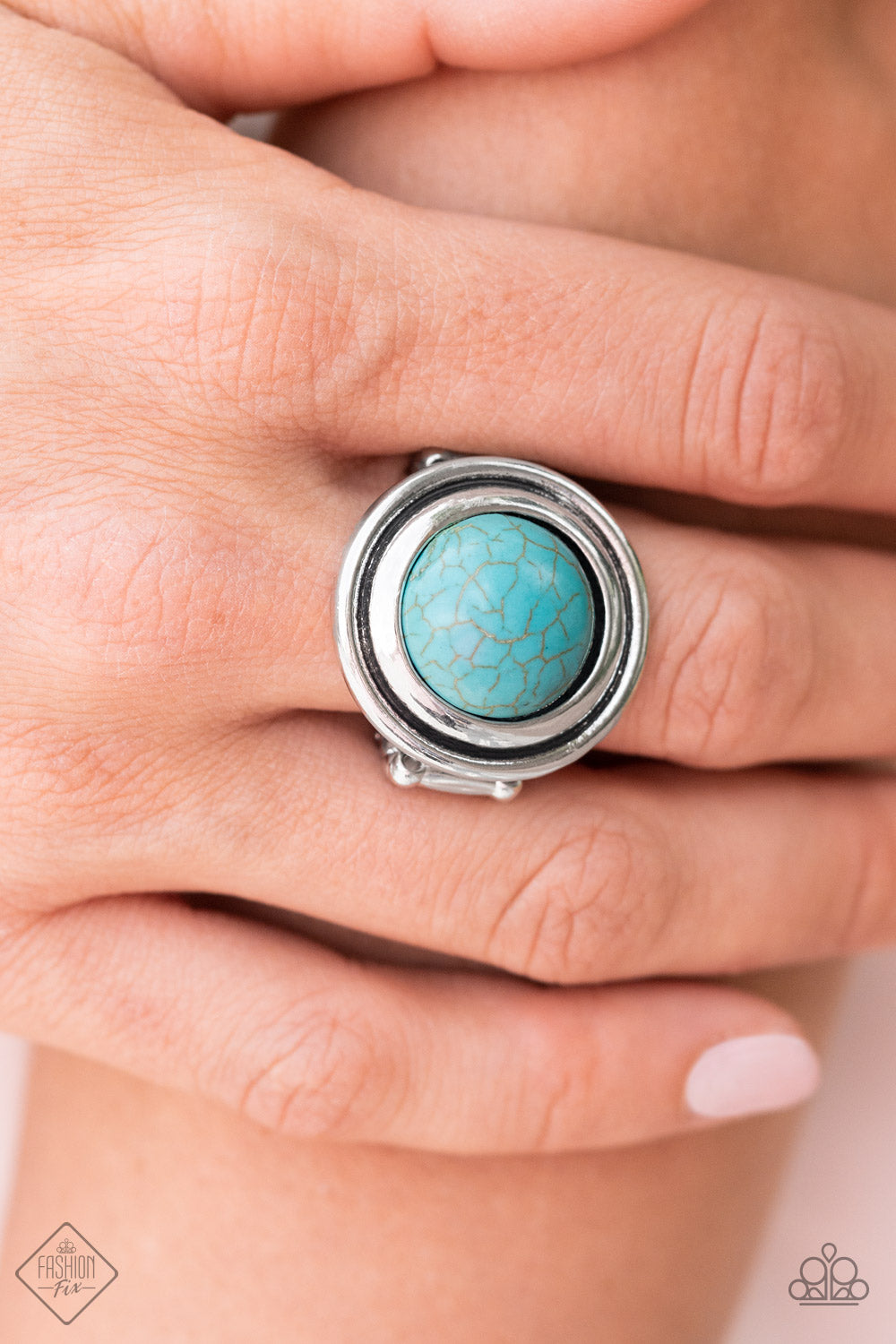 Paparazzi Drive You Wild Blue Ring - Fashion Fix Simply Santa Fe September 2022 - P4SE-BLXX-283JM