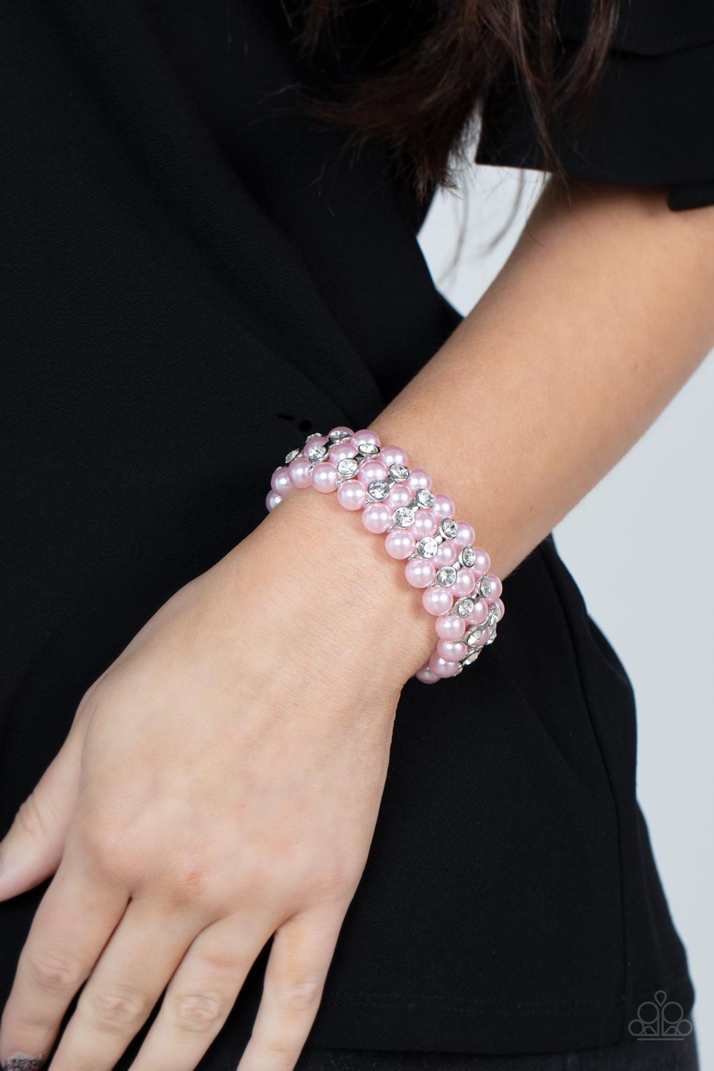 Paparazzi Eiffel Tower Elegance Pink Stretch Bracelet - P9RE-PKXX-263XX