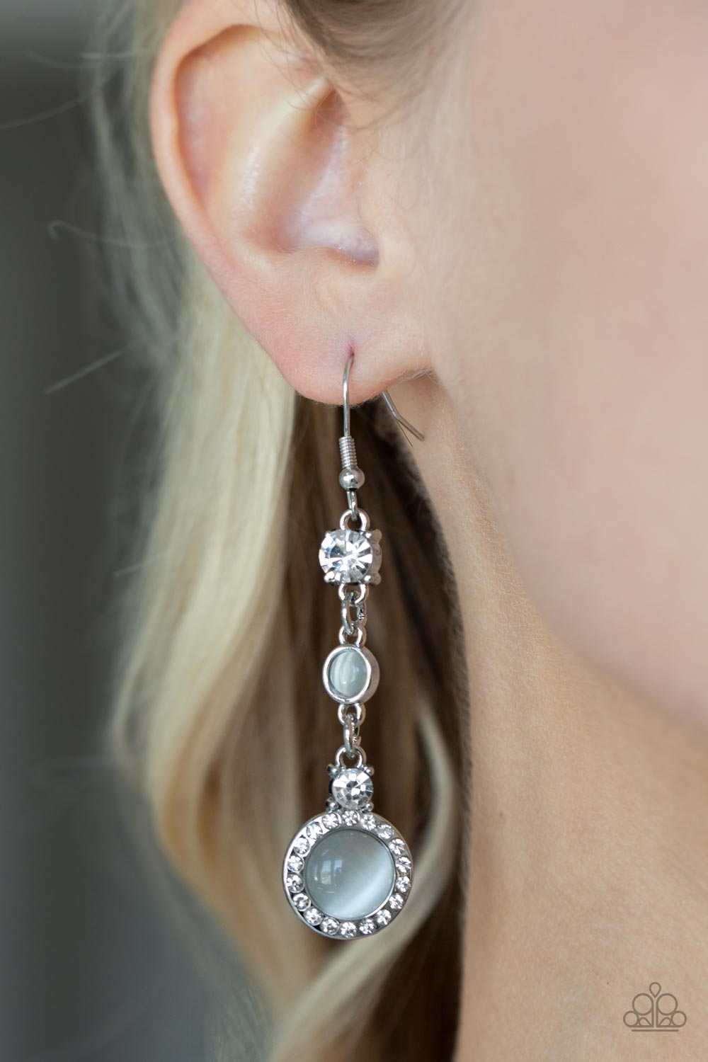 Paparazzi Epic Elegance White Fishhook Earrings