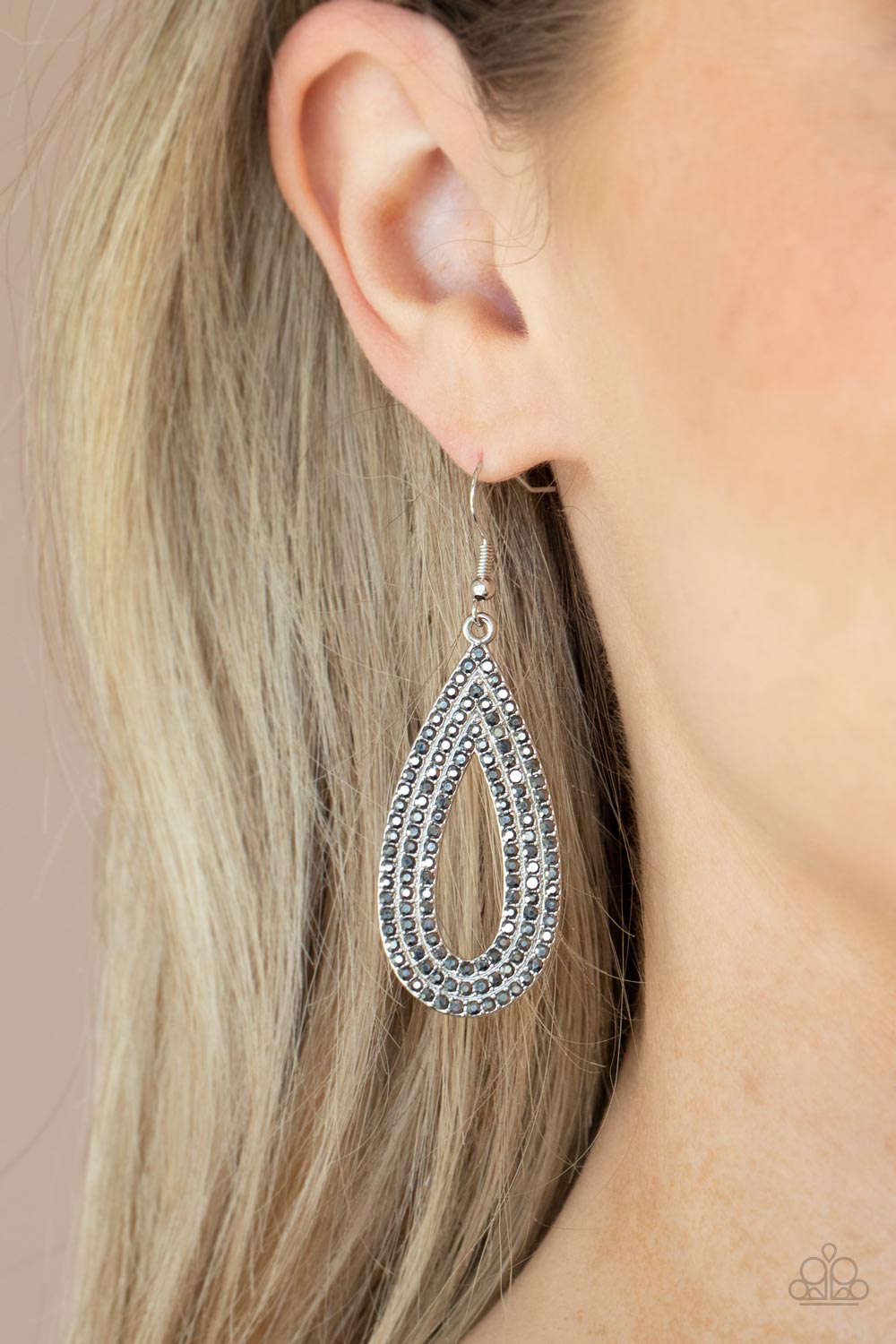 Paparazzi Exquisite Exaggeration Silver Fishhook Earrings - P5RE-SVXX-313XX