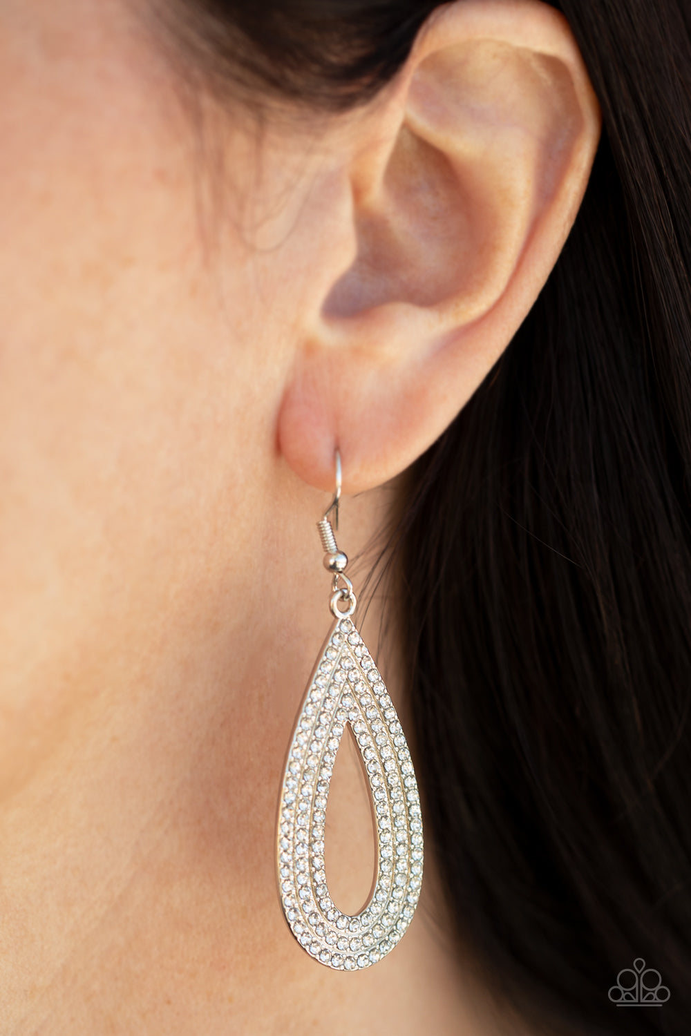 Paparazzi Exquisite Exaggeration White Fishhook Earrings - P5RE-WTXX-515XX