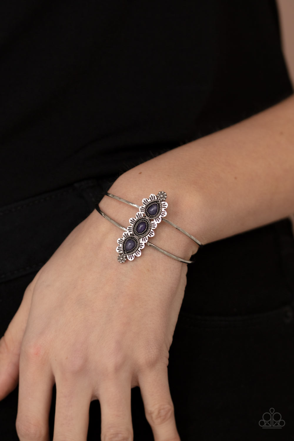 Paparazzi Fairytale Flowerbeds Purple Cuff Bracelet - P9SE-PRXX-117XX