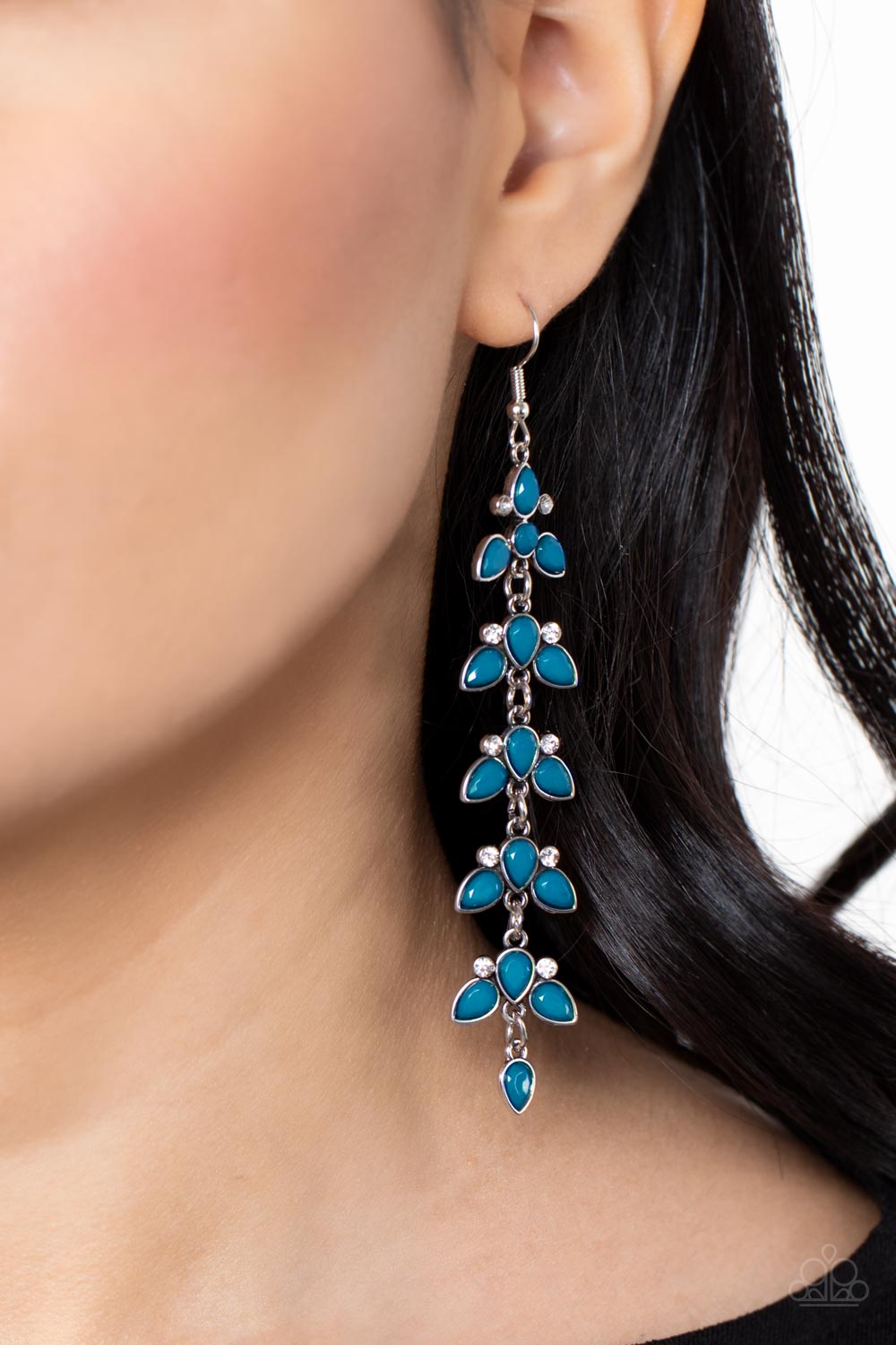 Paparazzi Fanciful Foliage Blue Fishhook Earrings - P5RE-BLXX-249XX