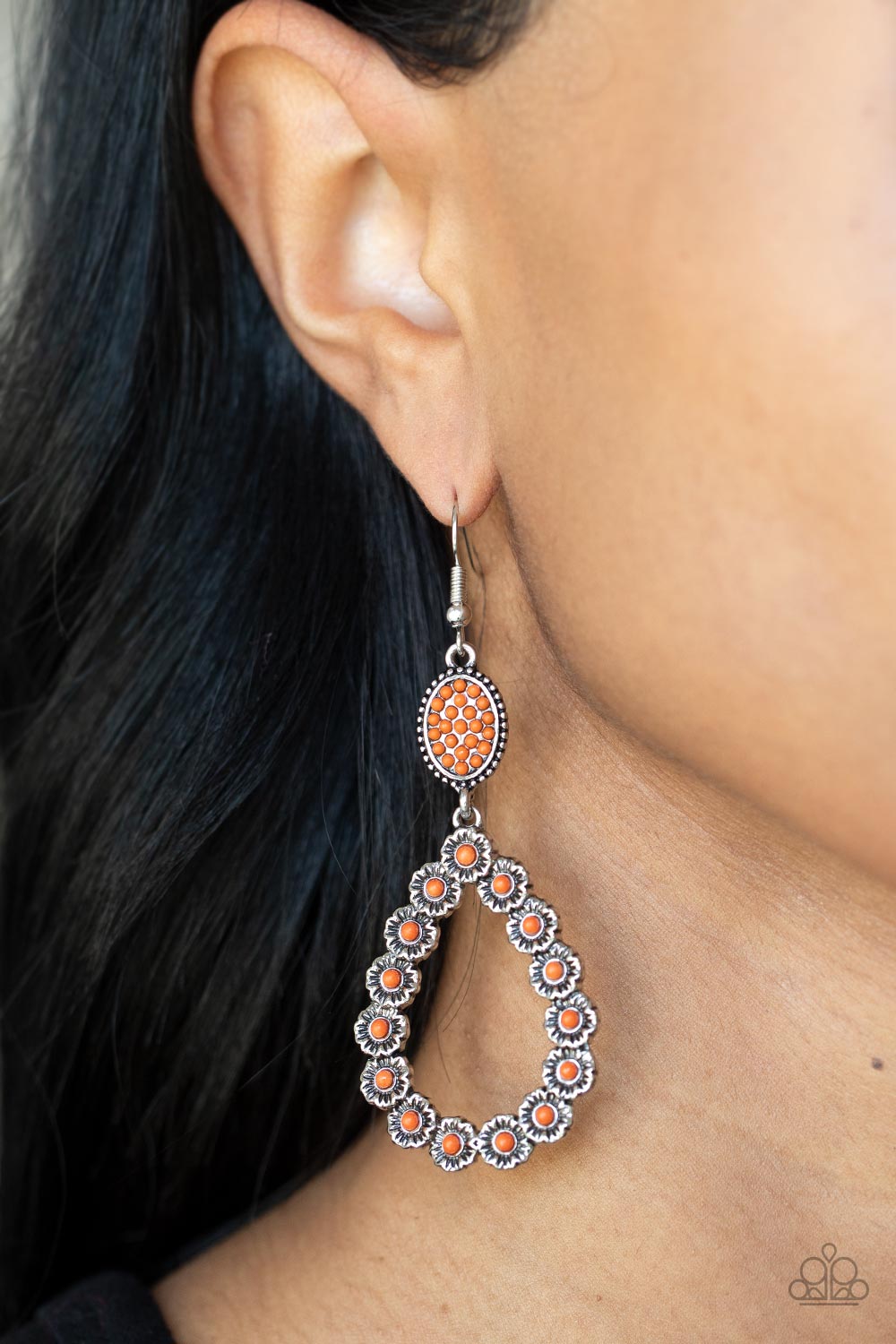 Paparazzi Farmhouse Fashion Show Orange Fishhook Earrings - P5WH-OGXX-164XX