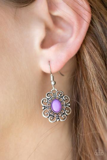 Paparazzi First and Foremost Flowers Purple Fishhook Earrings