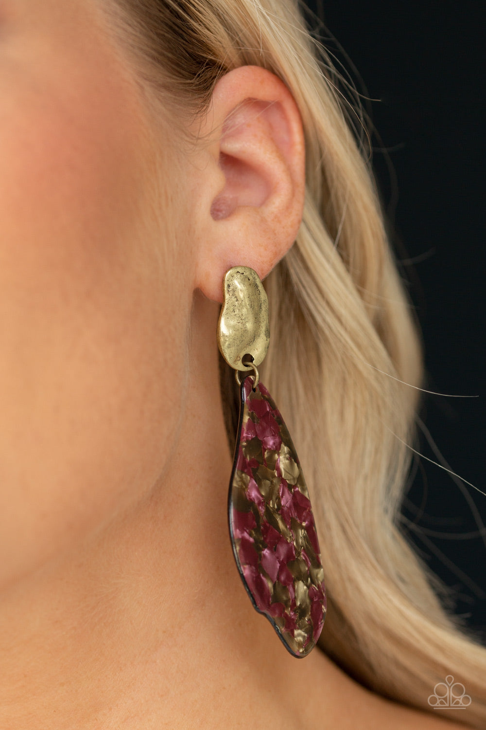 Paparazzi Fish Out Of Water Brass Post Earrings
