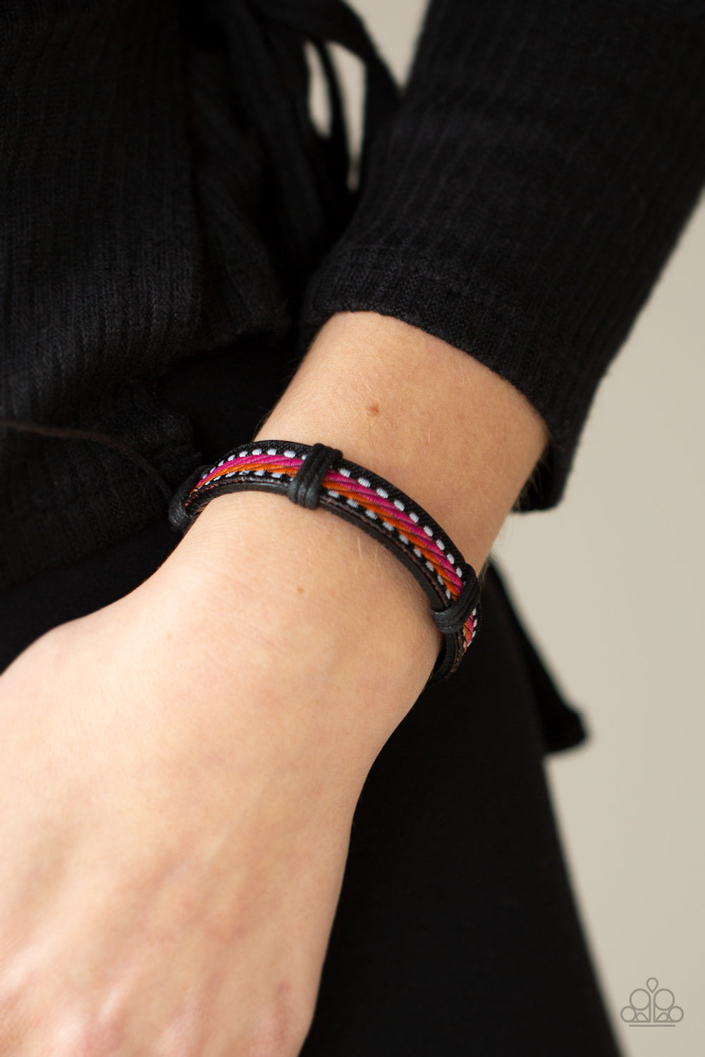 Paparazzi Forging A Trail Orange Sliding Knot Bracelet - P9UR-OGXX-047XX