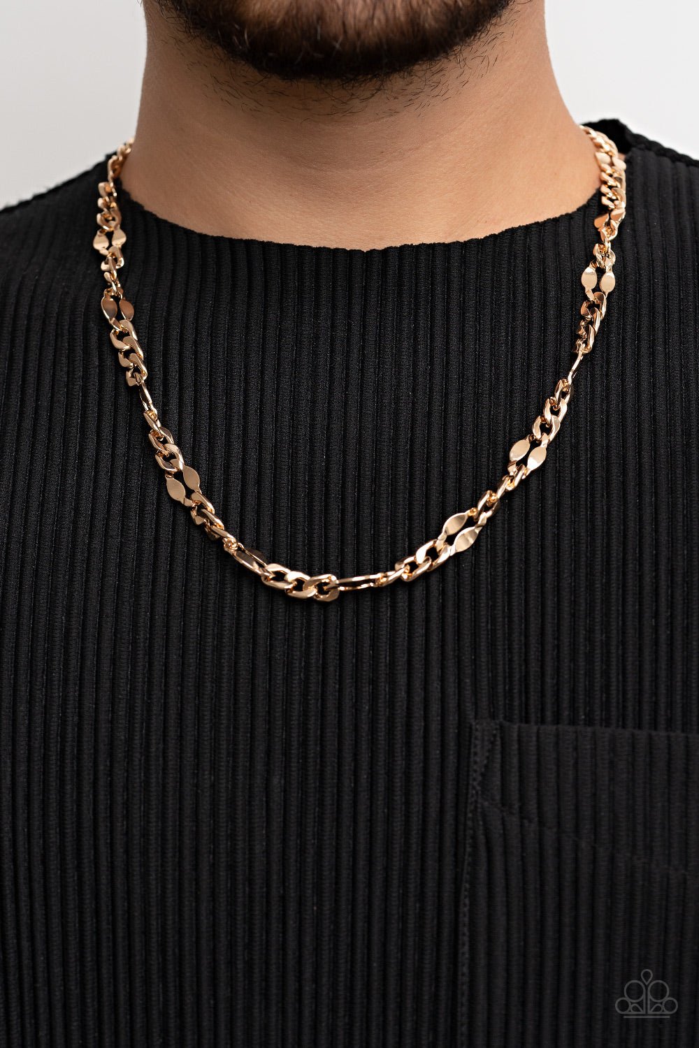 Paparazzi G.O.A.T Gold Men's Short Necklace - P2MN-URGD-040XX