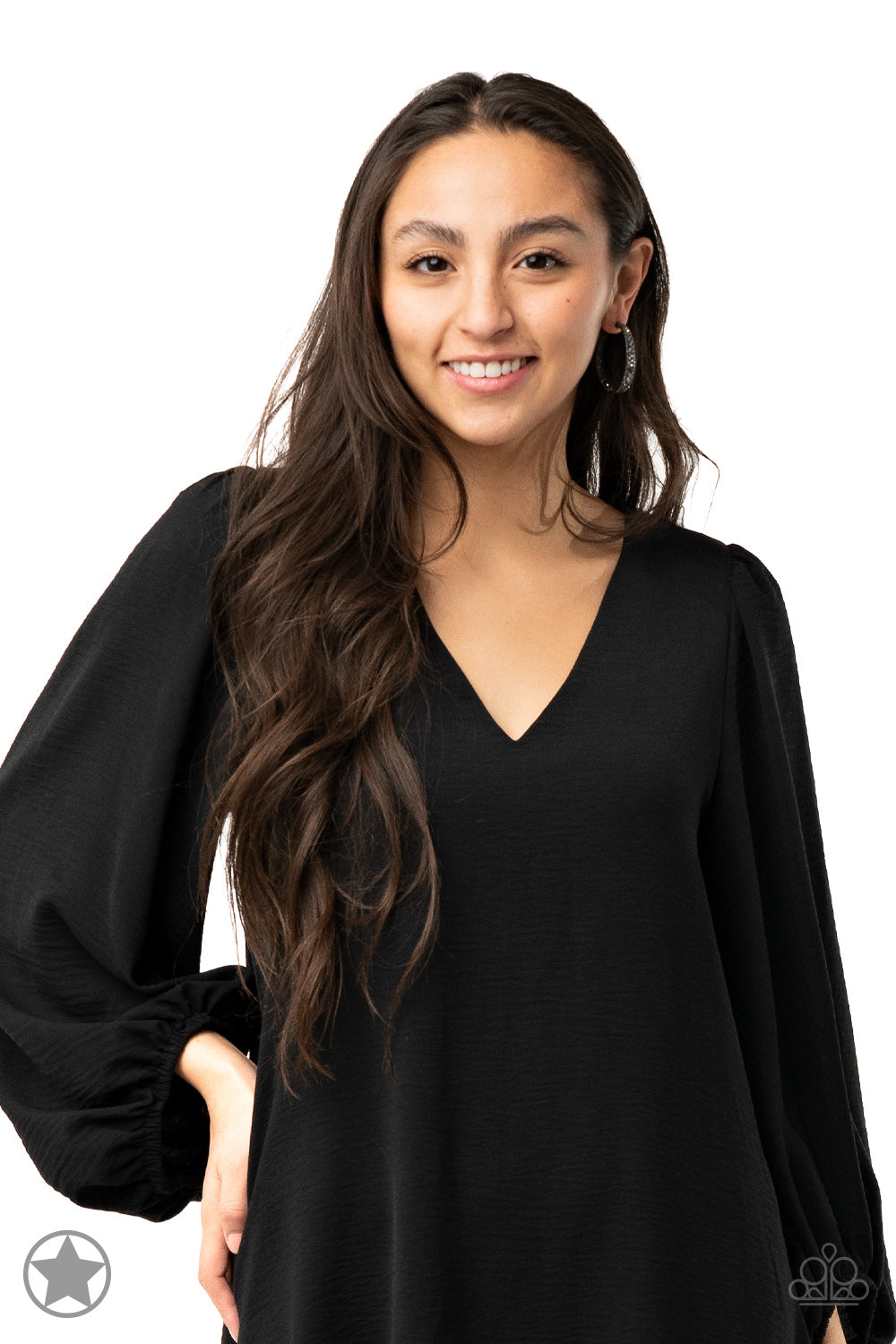 Paparazzi GLITZY By Association Black Post Hoop Earrings