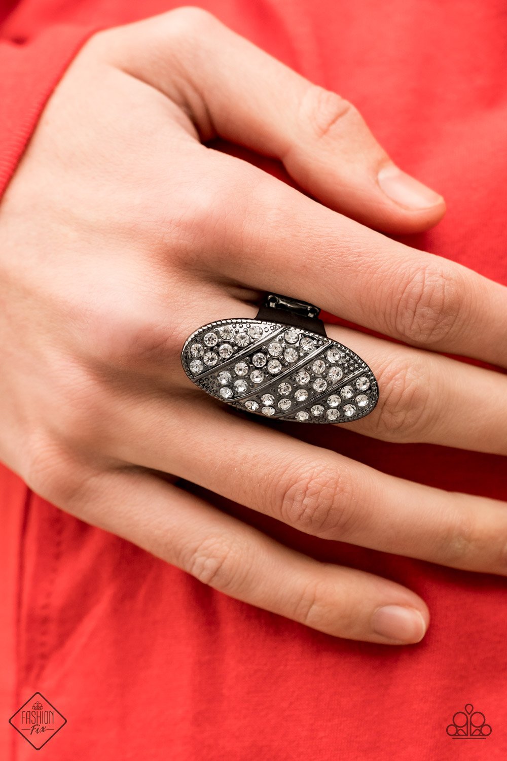 Paparazzi Galactic Glitz Black Ring - Fashion Fix Magnificent Musings May 2021