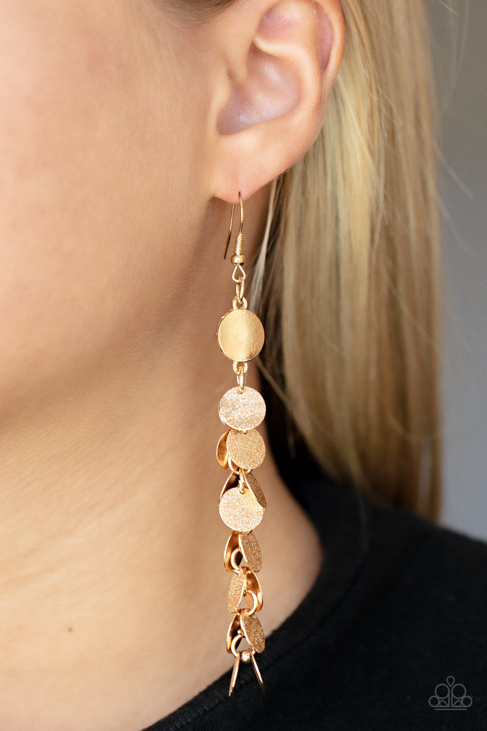 Paparazzi Game CHIME Gold Fishhook Earrings - P5SE-GDXX-062XX