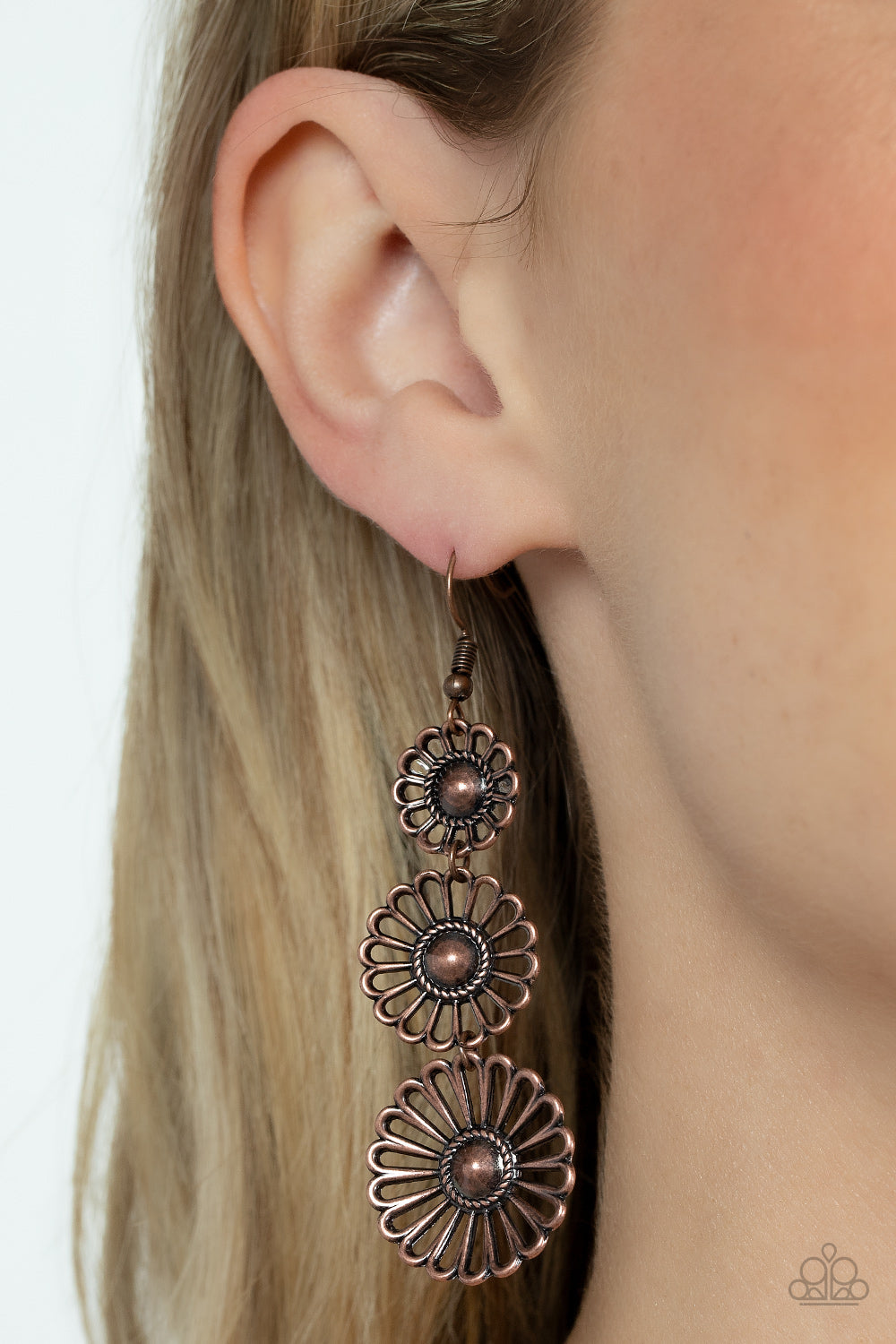 Paparazzi Gazebo Garden Copper Fishhook Earrings - P5BA-CPXX-064XX