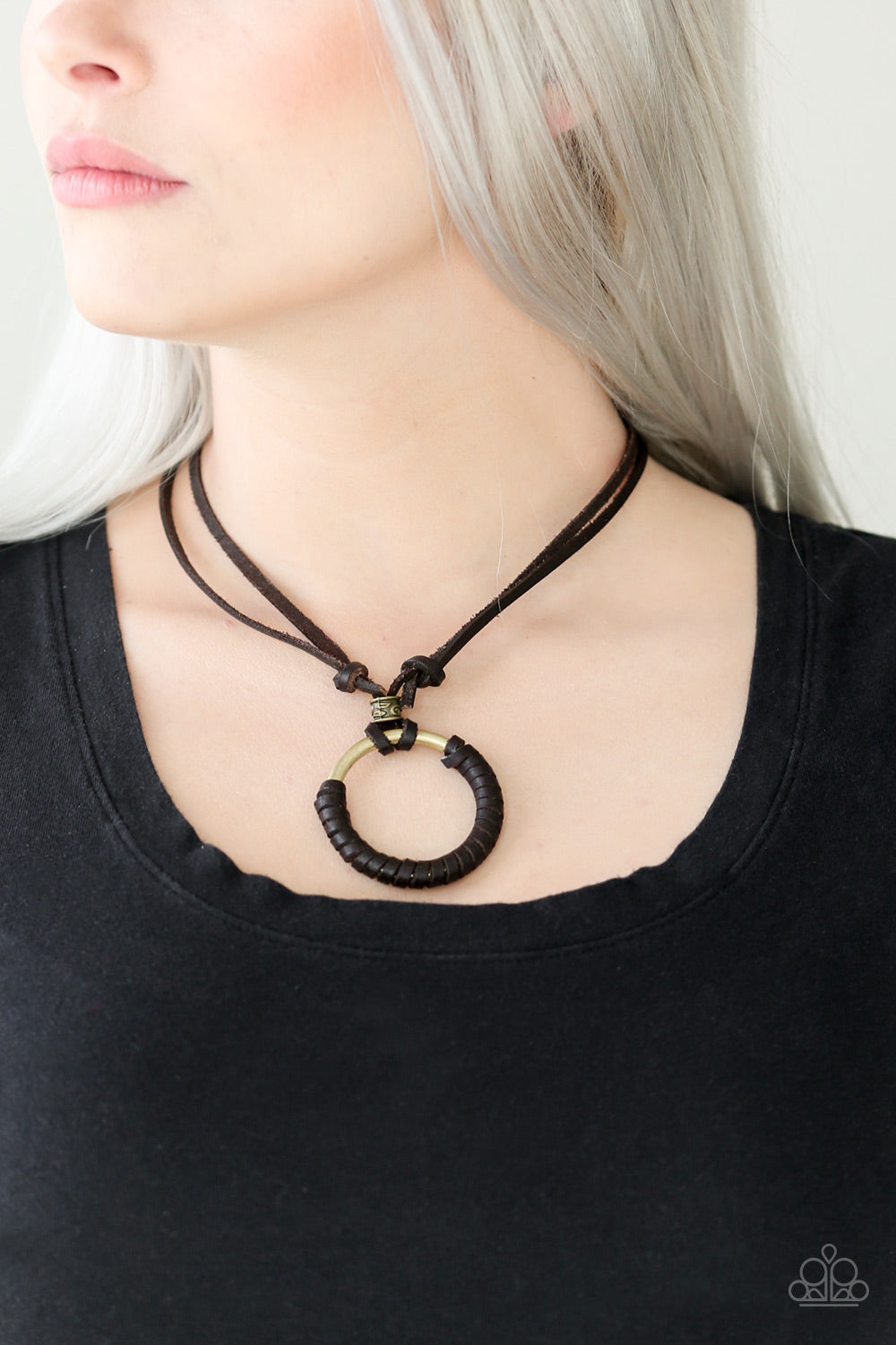 Paparazzi Get Over GRIT! Brown Men's Short Necklace - P2UR-BNXX-117XX