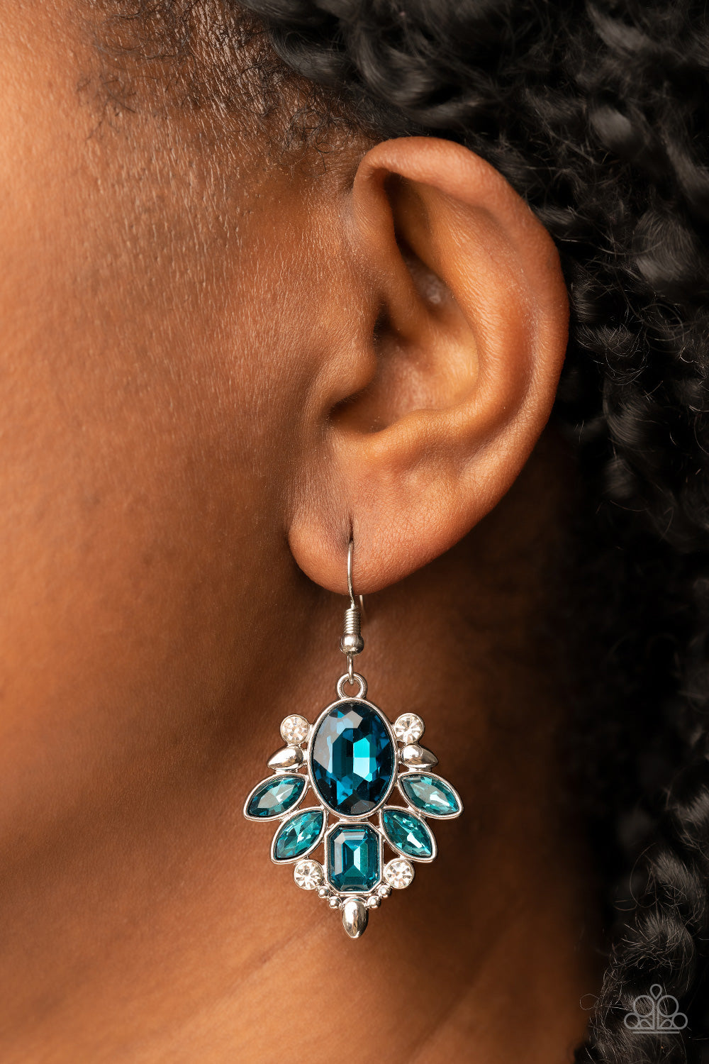 Paparazzi Glitzy Go-Getter Blue Fishhook Earrings