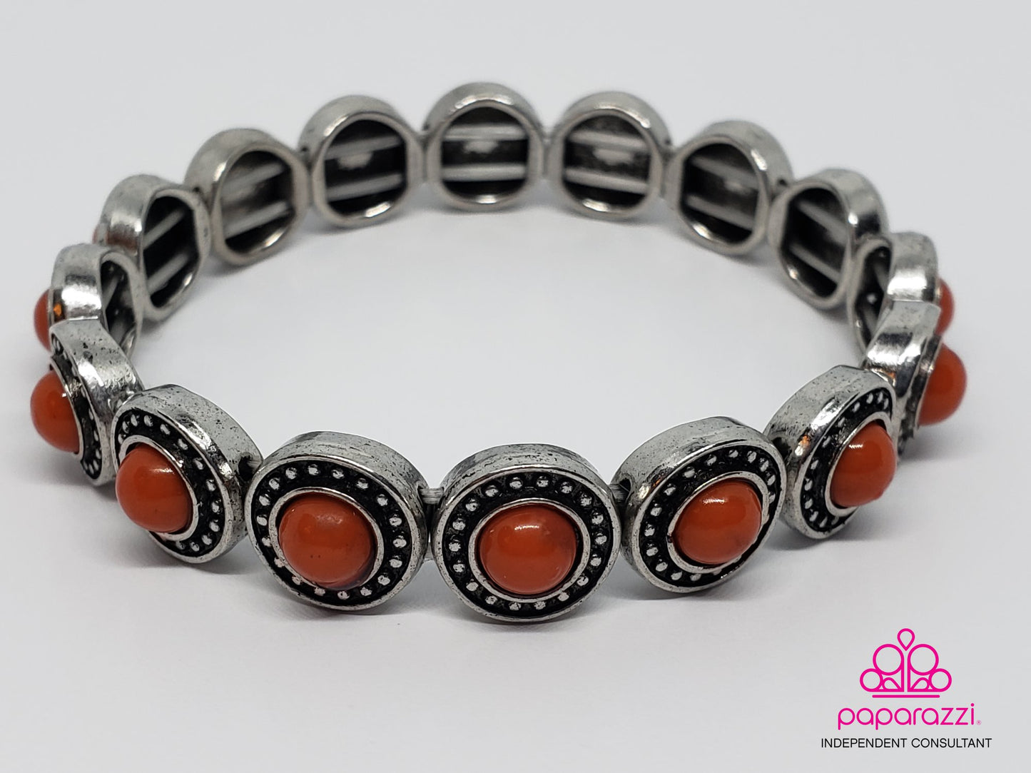 Paparazzi Globetrotter Goals Orange Stretch Bracelet