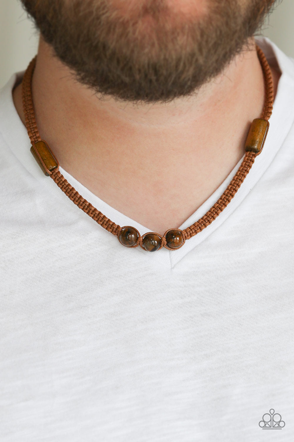 Paparazzi Honolulu Hustler Brown Men's Short Necklace - P2MN-URBN-003XX